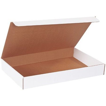 BOX PACKAGING Corrugated Literature Mailers, 19"L x 12"W x 2-1/2"H, White ML19122